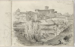 The Rocca Nuova (or Torre Maschio, Volterra) c.1831  by Thomas Cole